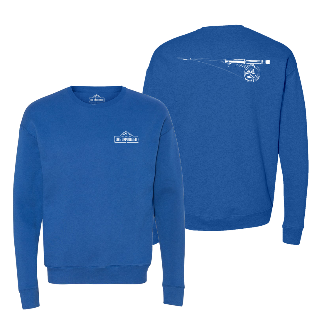 Fly Fishing Mountain Scene Midweight Super Soft Crewneck Sweatshirt
