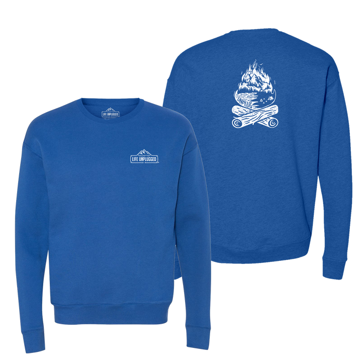 Campfire Mountain Scene Midweight Super Soft Crewneck Sweatshirt