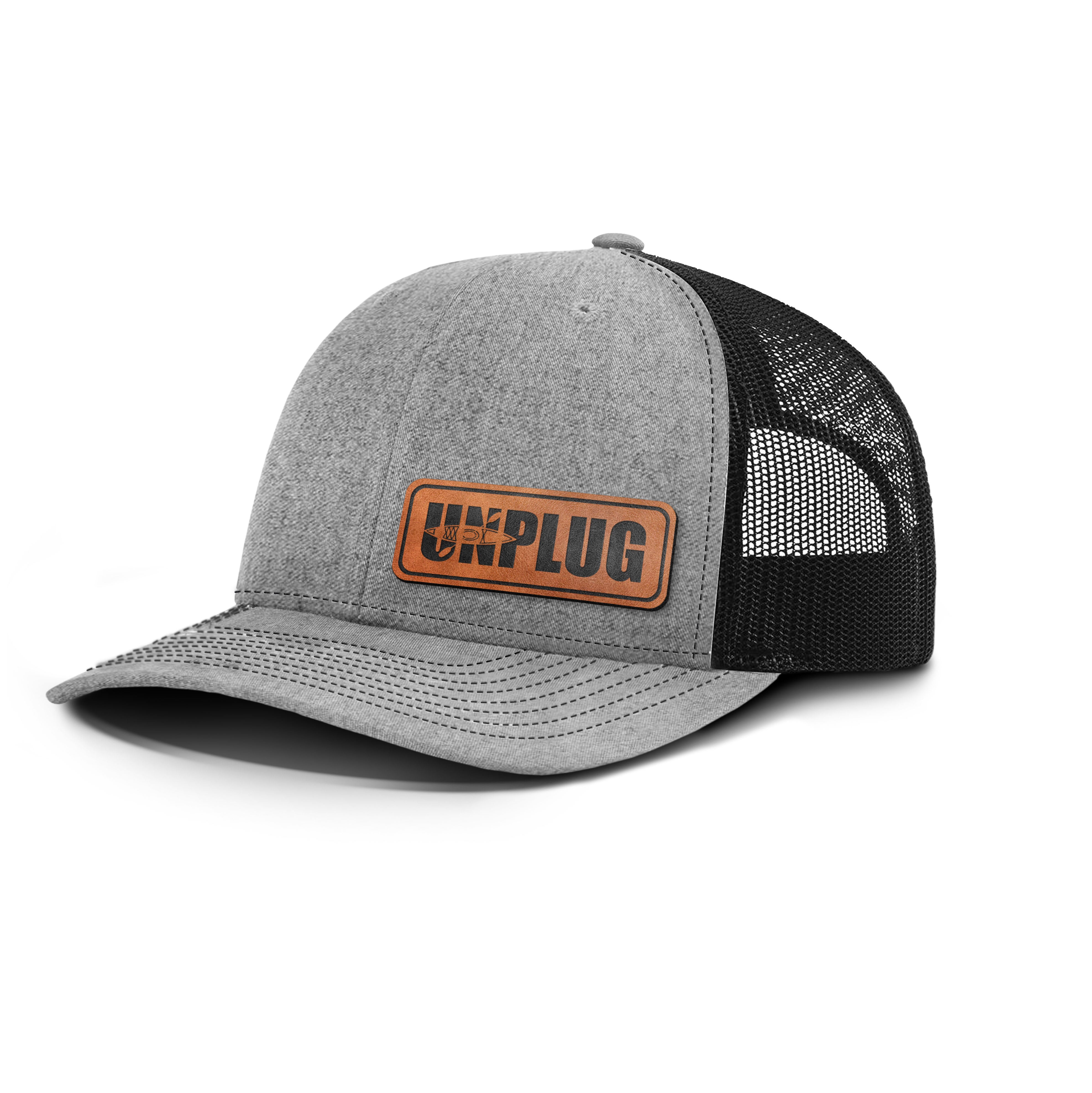Unplug Kayak Silhouette Side Panel Snapback Leather Patch Hat – Life ...
