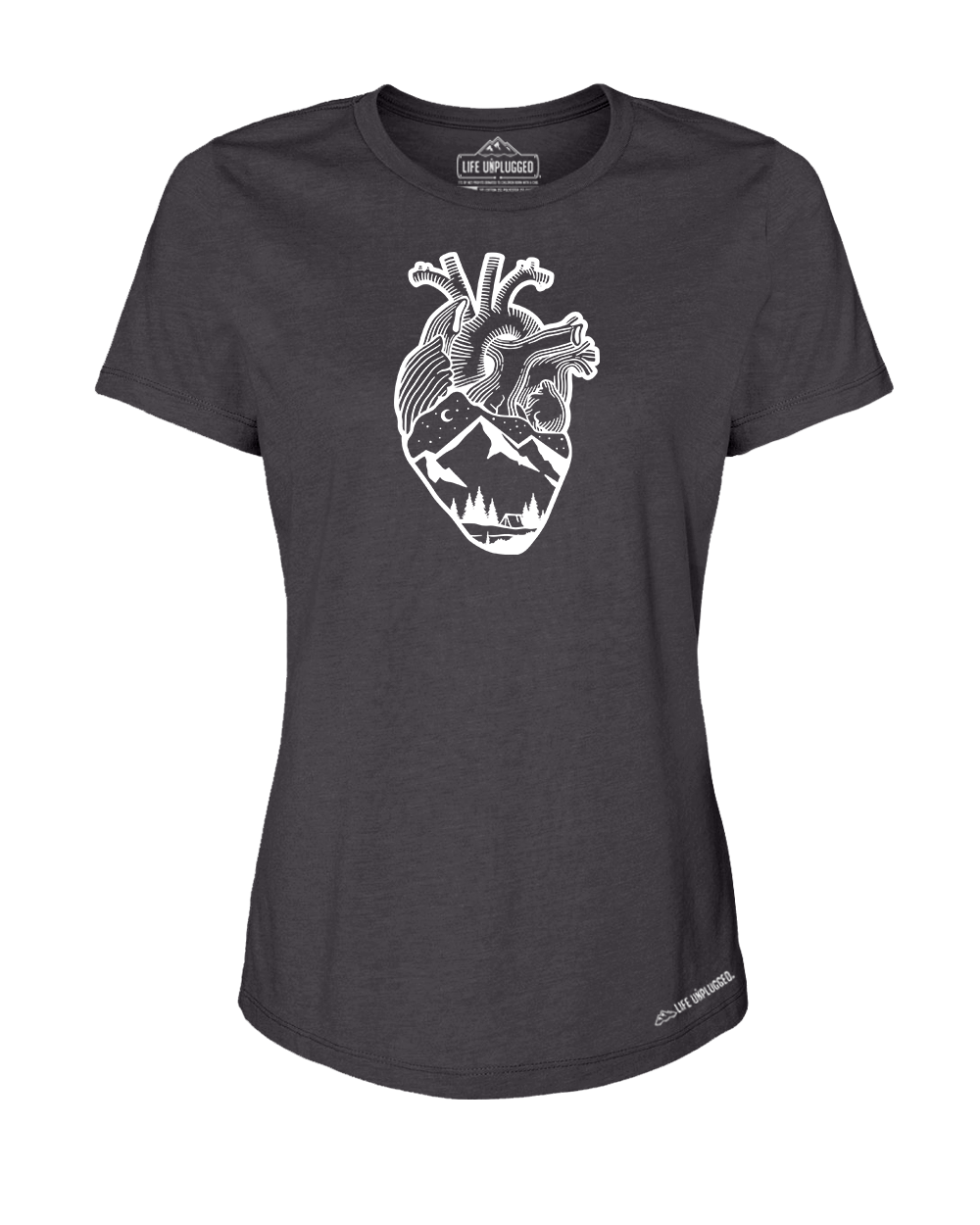 Anatomical Heart (Full Chest) Premium Women's Relaxed Fit Polyblend T-Shirt - Life Unplugged