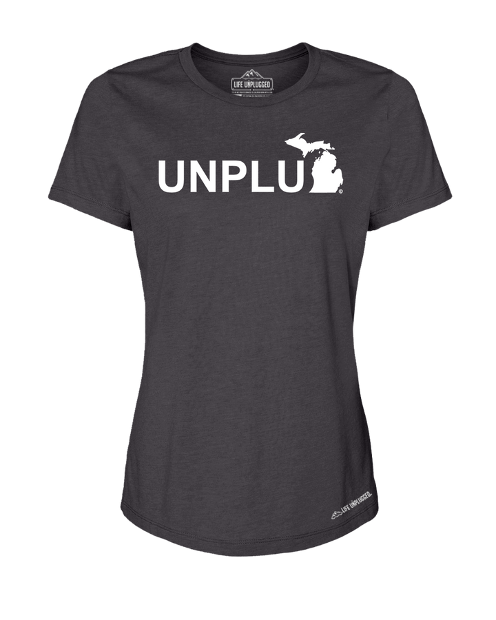 Unplug (MI) Premium Women's Relaxed Fit Polyblend T-Shirt - Life Unplugged