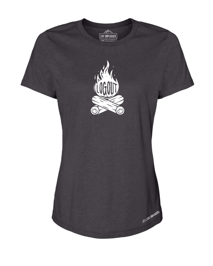 Log Out Campfire Premium Women's Relaxed Fit Polyblend T-Shirt