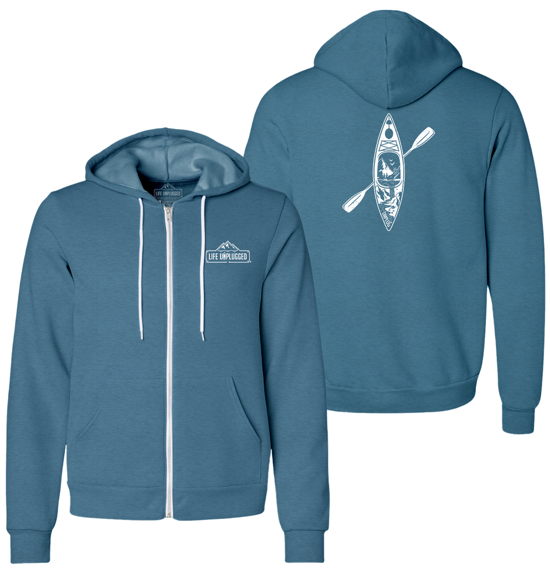 KAYAK MOUNTAIN SCENE Supersoft Midweight Zip Up Hoodie