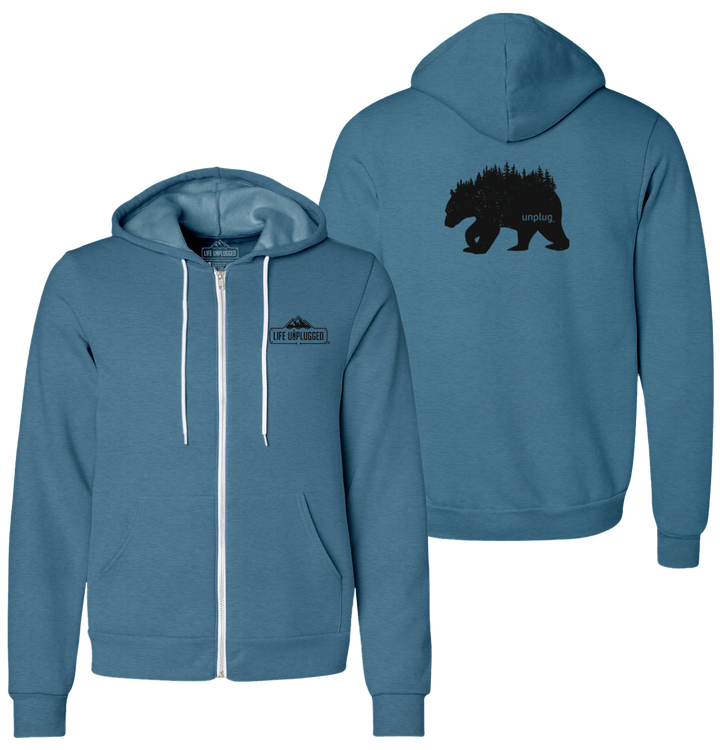 BEAR IN THE TREES Supersoft Midweight Zip Up Hoodie