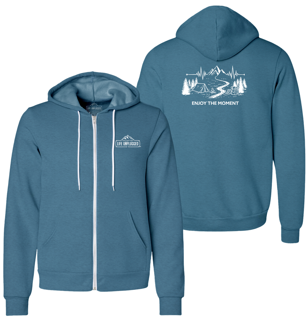 ENJOY THE MOMENT (MOUNTAIN SCENE) Supersoft Midweight Zip Up Hoodie