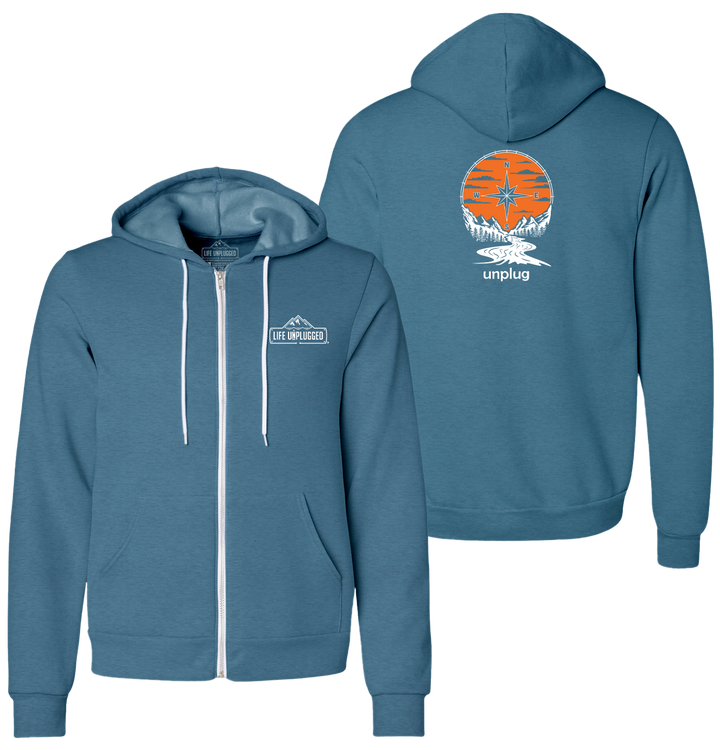COMPASS SUNSET Supersoft Midweight Zip Up Hoodie