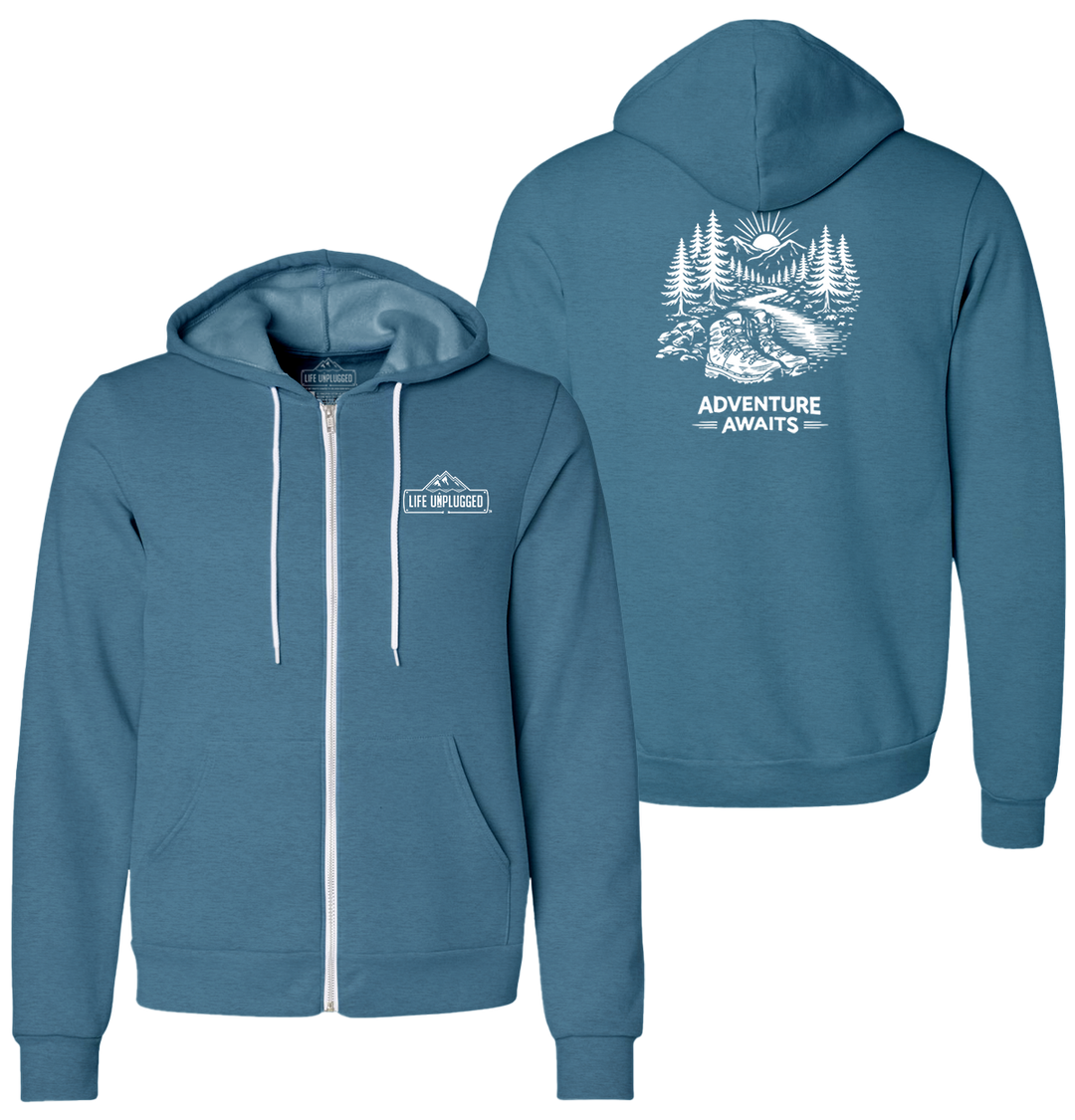 ADVENTURE AWAITS Supersoft Midweight Zip Up Hoodie