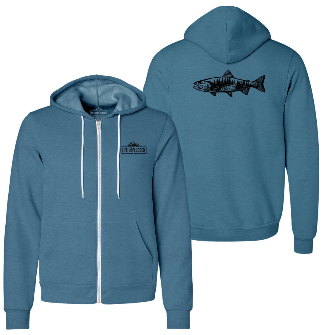 WOODLAND TROUT Supersoft Midweight Zip Up Hoodie