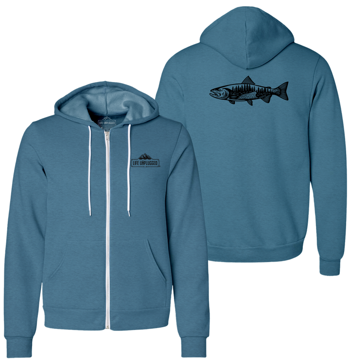 WOODLAND TROUT Supersoft Midweight Zip Up Hoodie