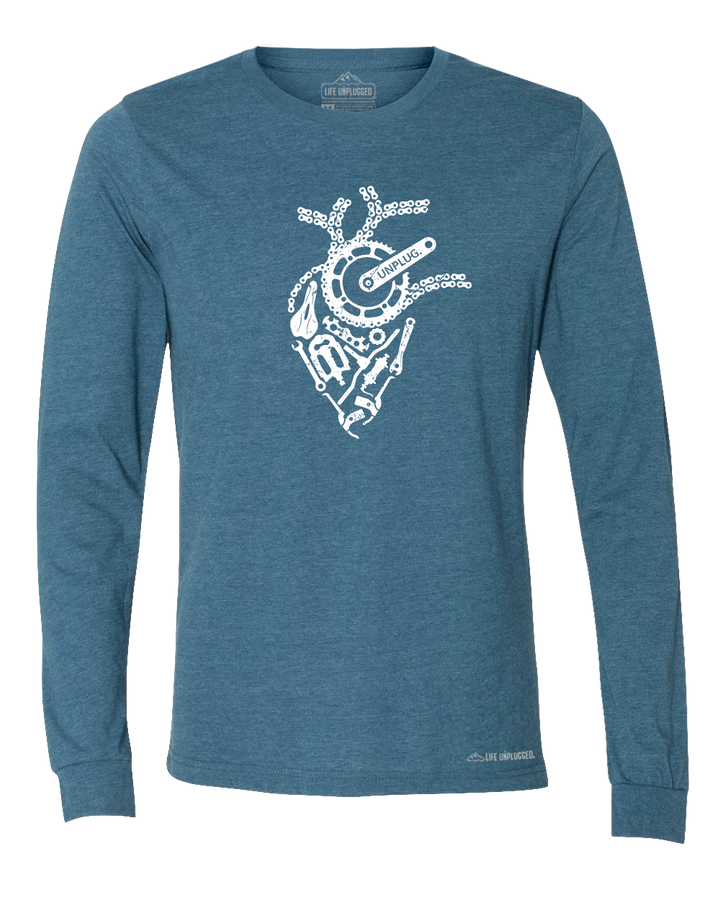 Anatomical Heart (Bicycle Parts) Premium Polyblend Long Sleeve T-Shirt - Life Unplugged
