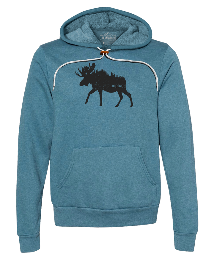Moose In The Trees Premium Super Soft Hooded Sweatshirt