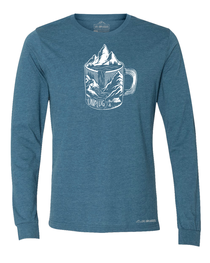 Coffee Mountain Scene Premium Polyblend Long Sleeve T-Shirt