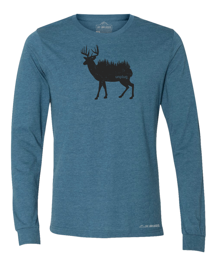 Deer In The Trees Premium Polyblend Long Sleeve T-Shirt - Life Unplugged