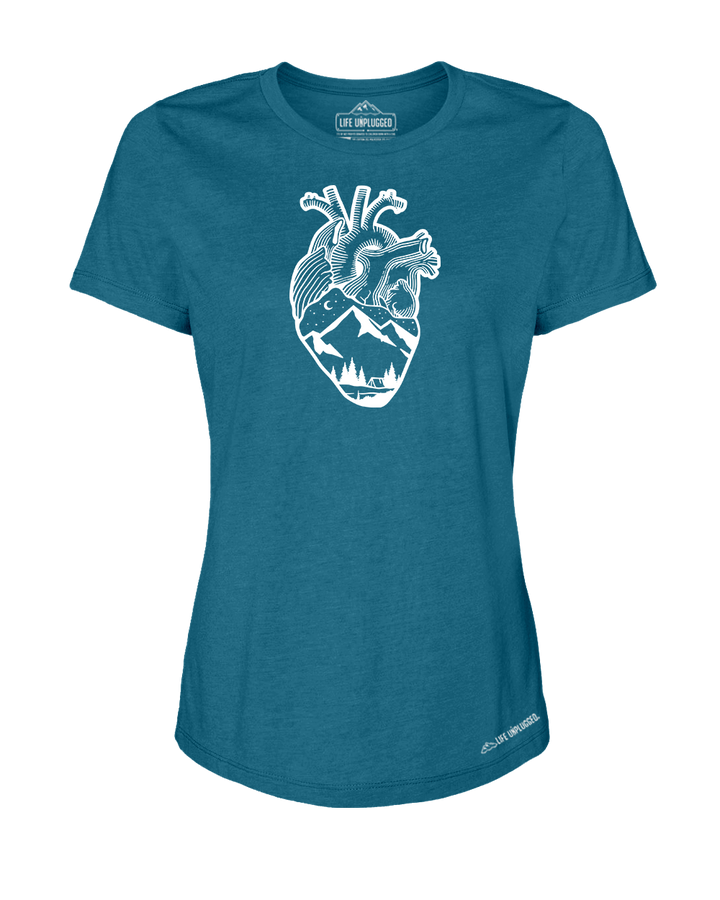 Anatomical Heart (Full Chest) Premium Women's Relaxed Fit Polyblend T-Shirt - Life Unplugged