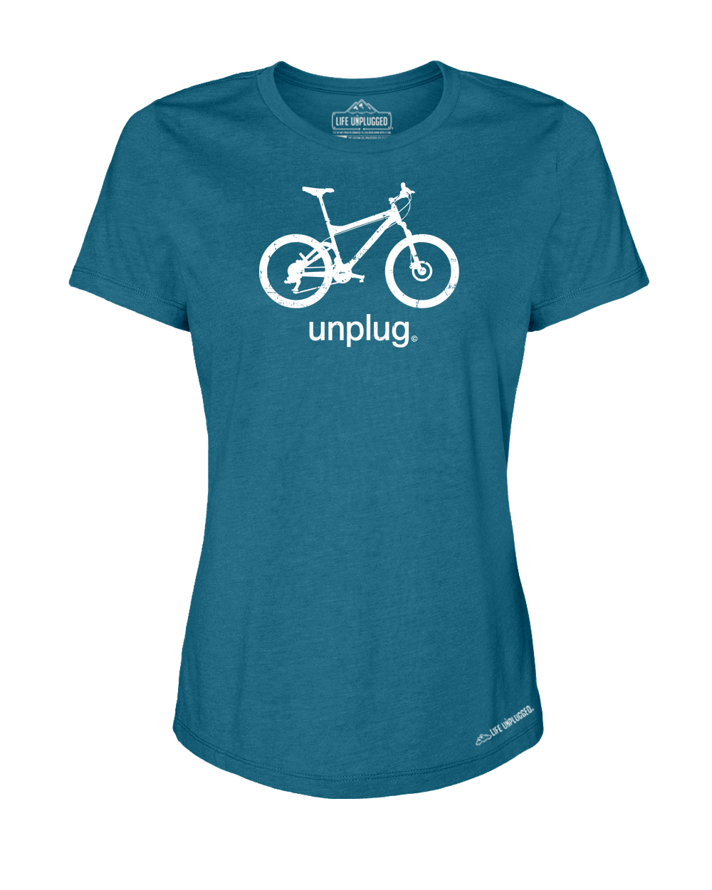 Mountain Bike Premium Women's Relaxed Fit Polyblend T-Shirt - Life Unplugged
