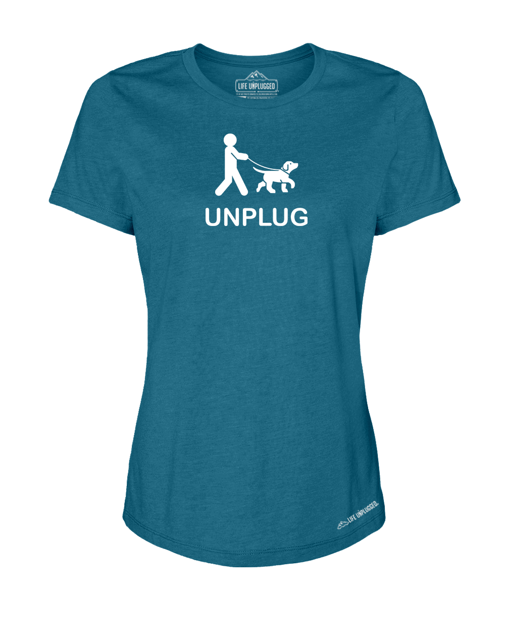 Dog Walking Premium Women's Relaxed Fit Polyblend T-Shirt - Life Unplugged