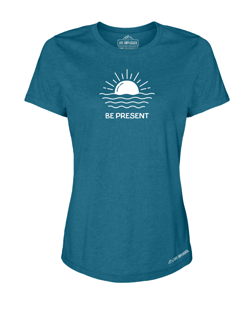 OCEAN SUNSET Premium Women's Relaxed Fit Polyblend T-Shirt - Life Unplugged