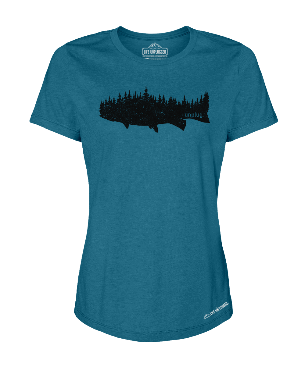 Trout in The Trees Premium Women's Relaxed Fit Polyblend T-Shirt - Life Unplugged