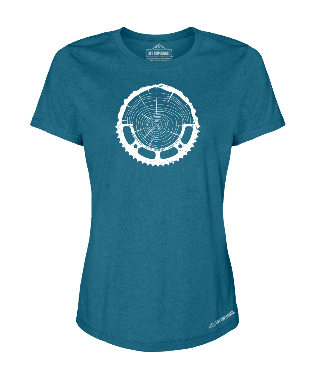 Tree Rings Chainring Premium Women's Relaxed Fit Polyblend T-Shirt - Life Unplugged