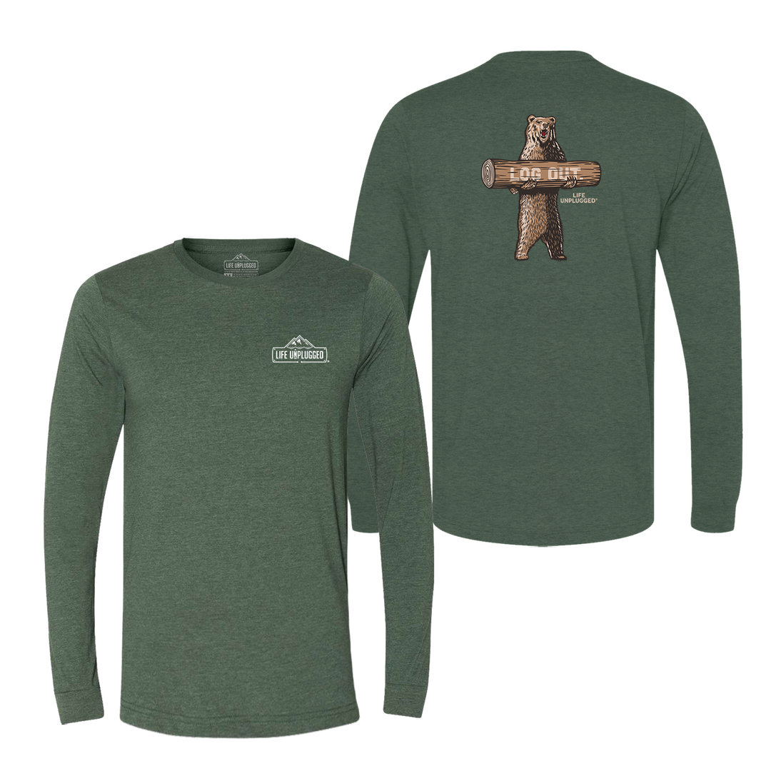 LOG OUT BEAR Long Sleeve T-Shirt