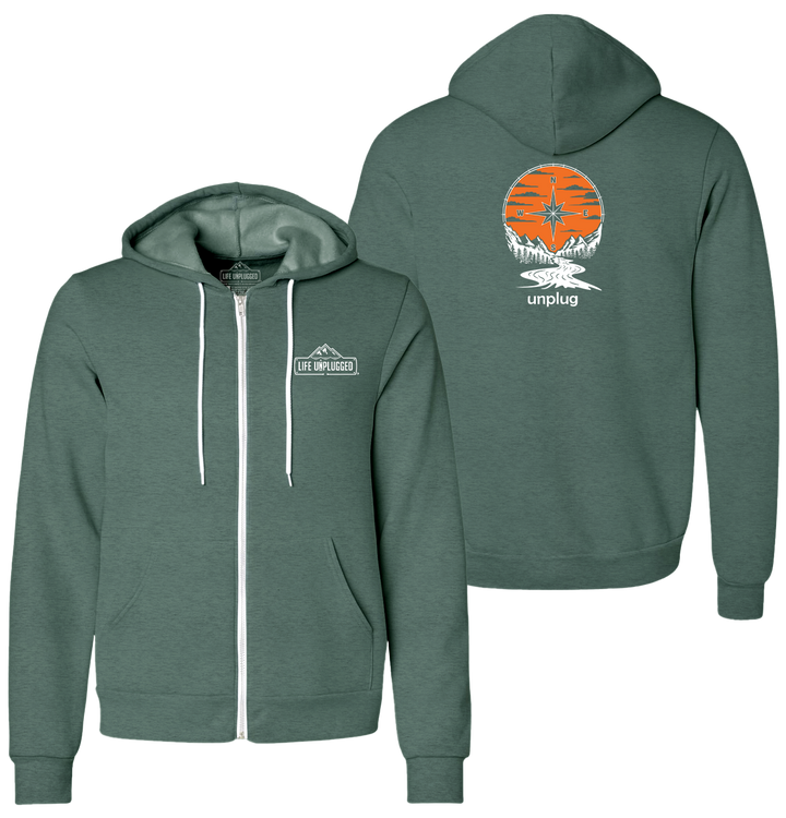 COMPASS SUNSET Supersoft Midweight Zip Up Hoodie