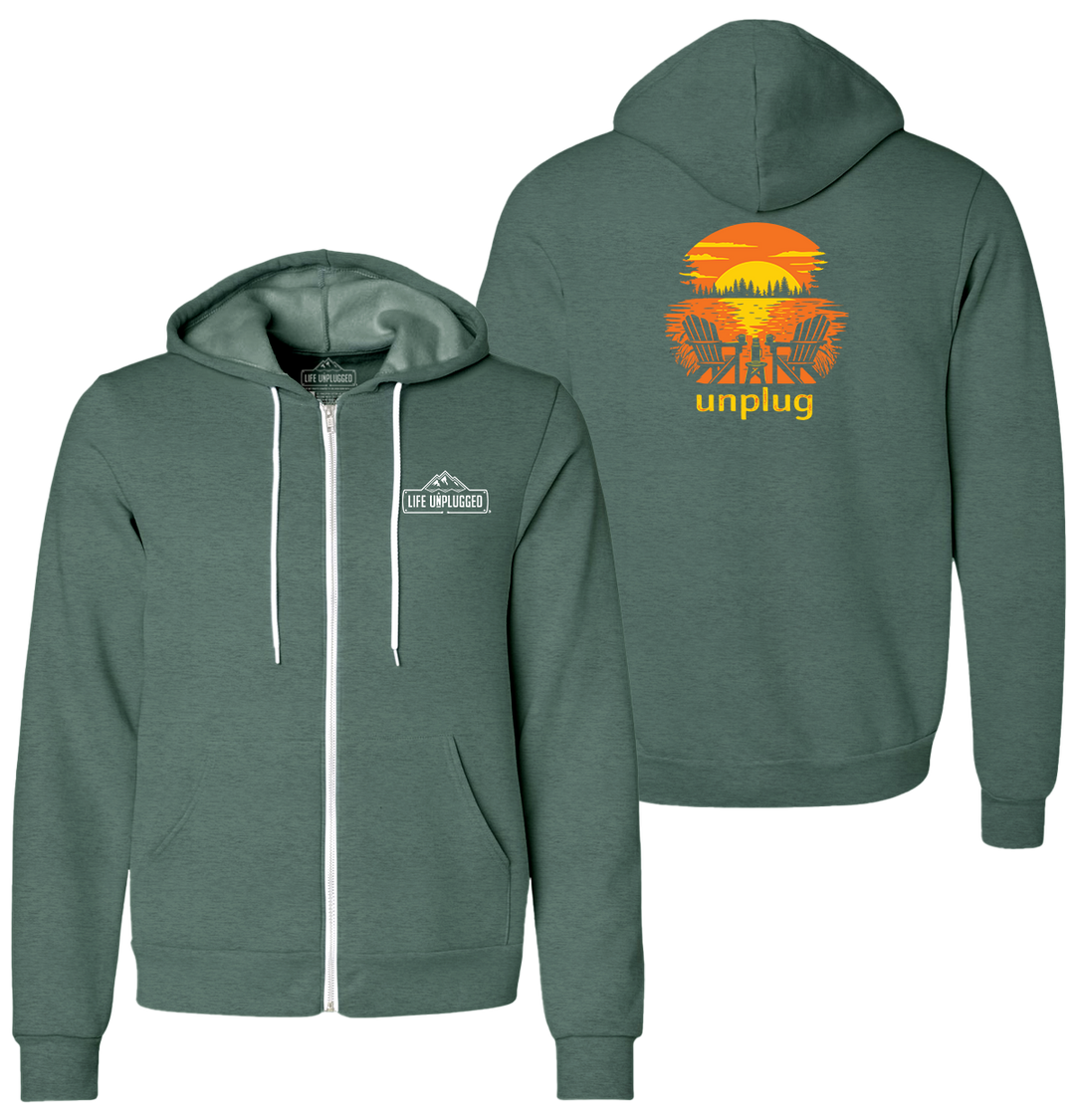 CHAIRS AT SUNSET Supersoft Midweight Zip Up Hoodie