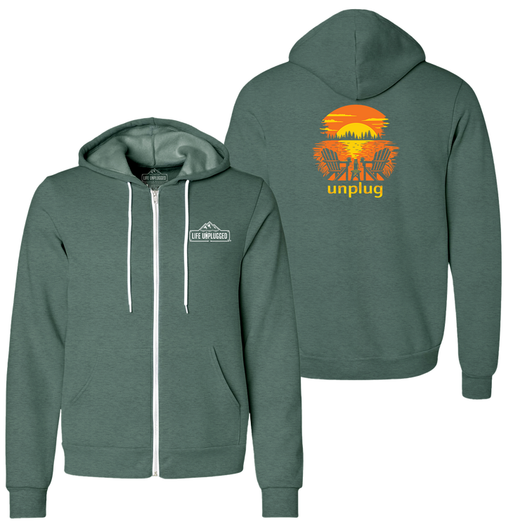 CHAIRS AT SUNSET Supersoft Midweight Zip Up Hoodie