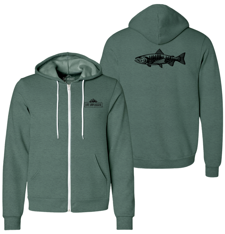 WOODLAND TROUT Supersoft Midweight Zip Up Hoodie