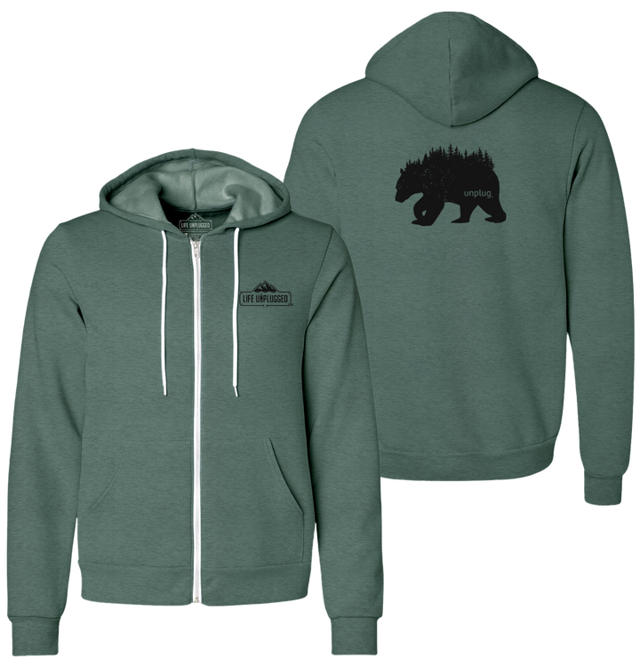 BEAR IN THE TREES Supersoft Midweight Zip Up Hoodie
