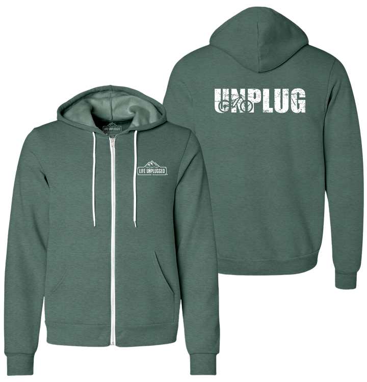 UNPLUG MOUNTAIN BIKE SILHOUETTE Supersoft Midweight Zip Up Hoodie