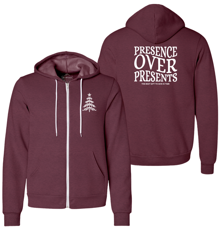 Presence Over Presents Supersoft Midweight Zip Up Hoodie