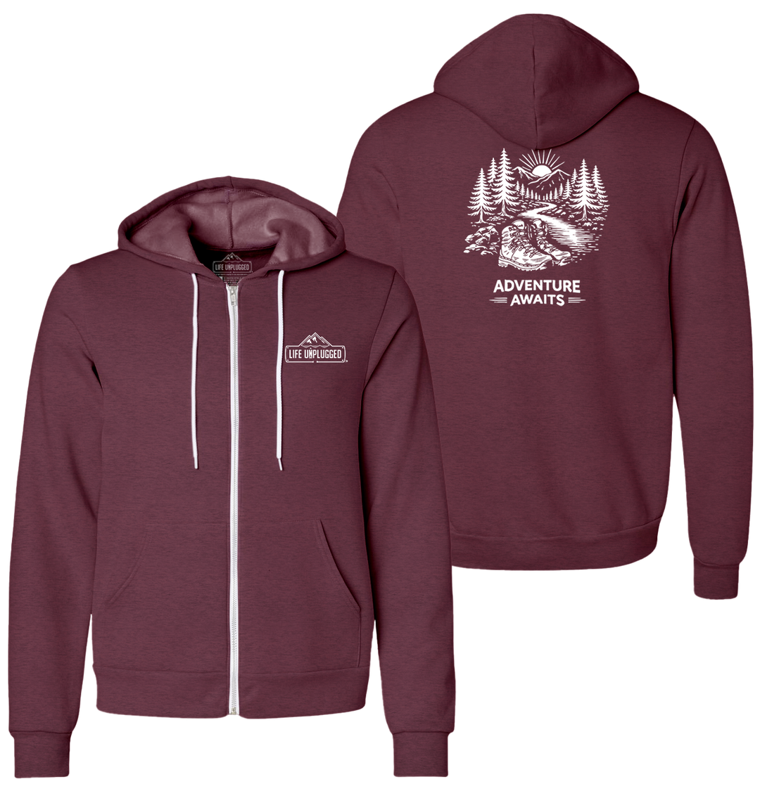 ADVENTURE AWAITS Supersoft Midweight Zip Up Hoodie