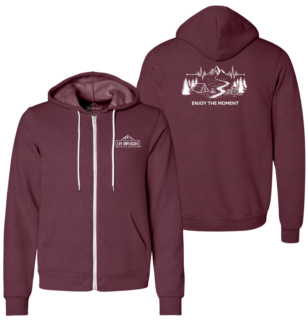 ENJOY THE MOMENT (MOUNTAIN SCENE) Supersoft Midweight Zip Up Hoodie