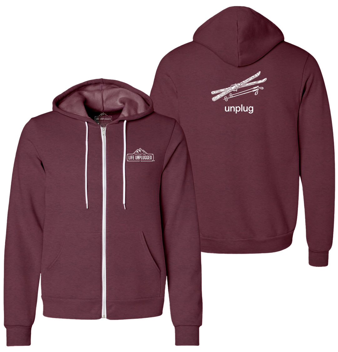 VINTAGE SKIS Supersoft Midweight Zip Up Hoodie