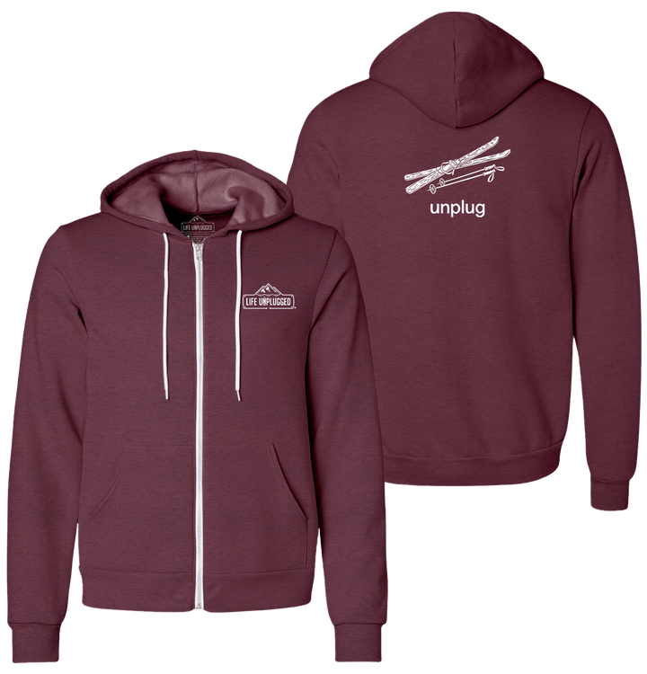 VINTAGE SKIS Supersoft Midweight Zip Up Hoodie