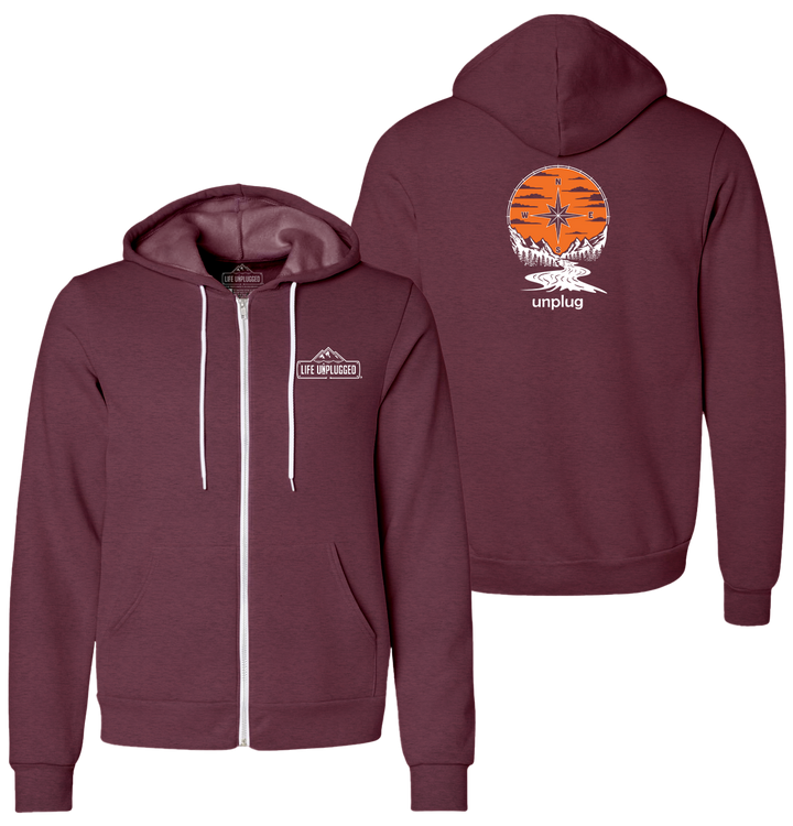 COMPASS SUNSET Supersoft Midweight Zip Up Hoodie