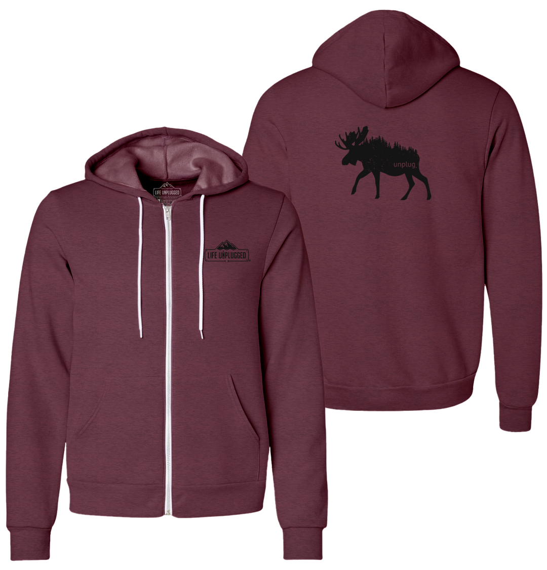 MOOSE IN THE TREES Supersoft Midweight Zip Up Hoodie