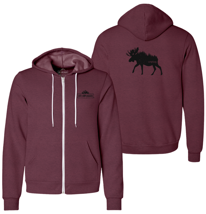 MOOSE IN THE TREES Supersoft Midweight Zip Up Hoodie