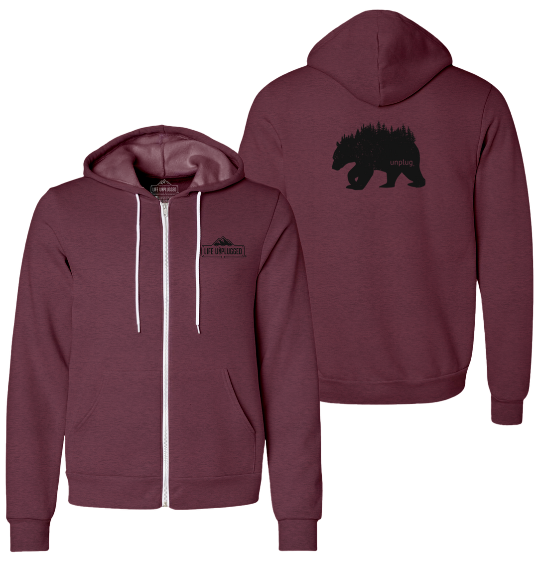 BEAR IN THE TREES Supersoft Midweight Zip Up Hoodie