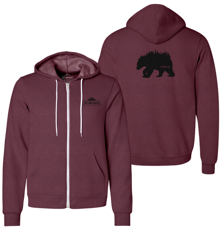 BEAR IN THE TREES Supersoft Midweight Zip Up Hoodie