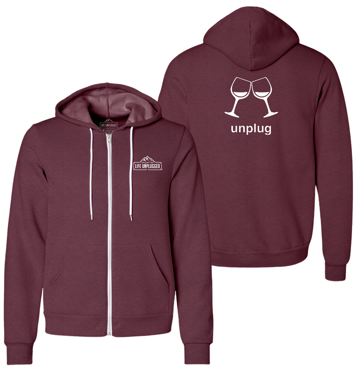 WINE GLASS Supersoft Midweight Zip Up Hoodie