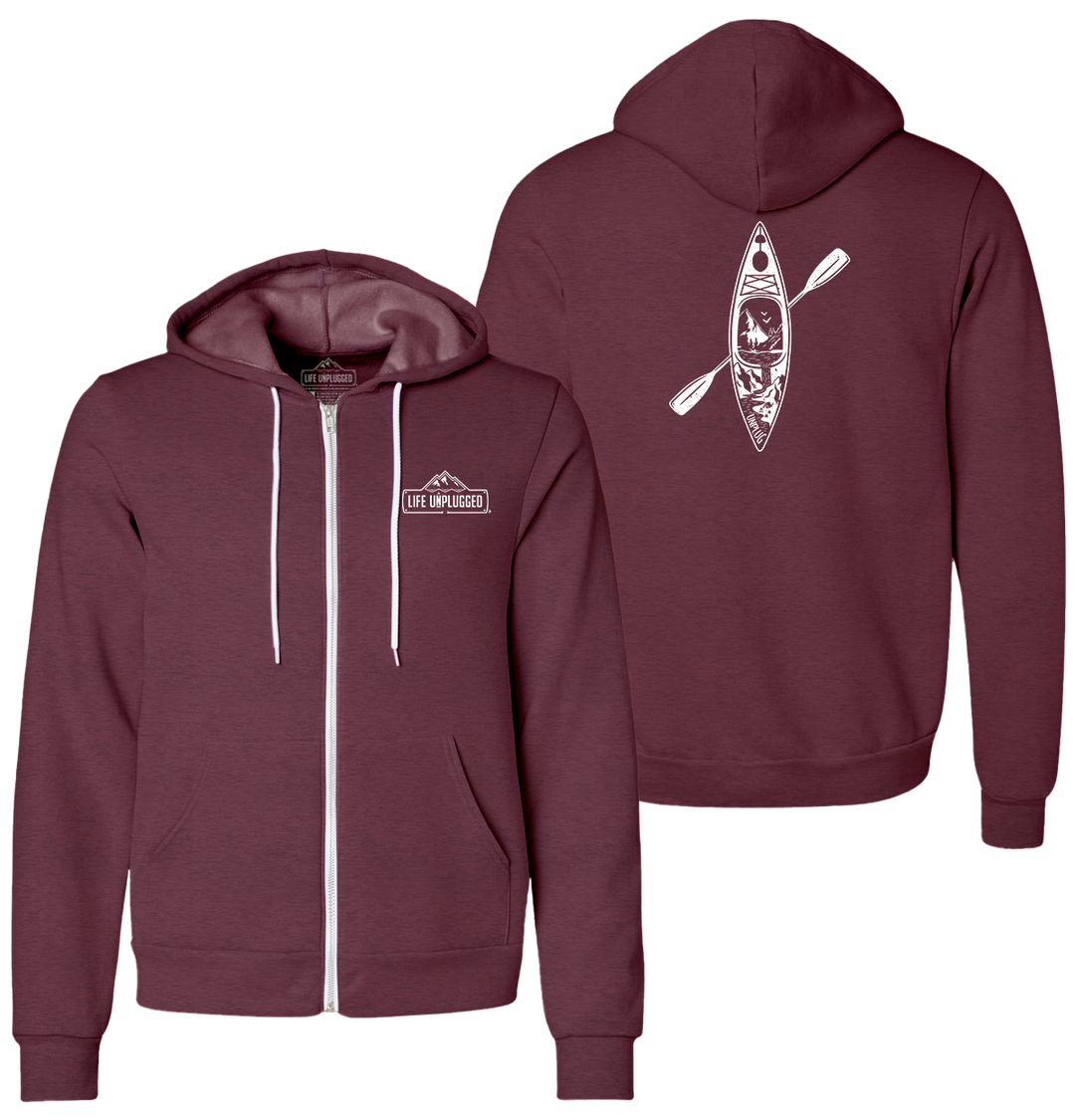 KAYAK MOUNTAIN SCENE Supersoft Midweight Zip Up Hoodie