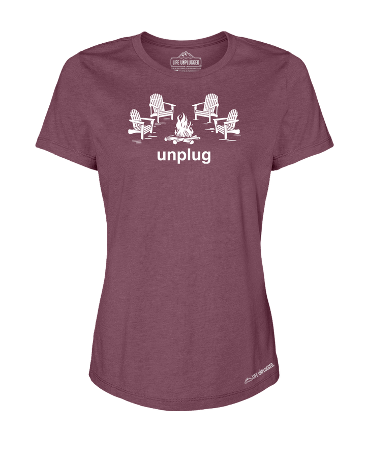 Campfire Chairs Premium Women's Relaxed Fit Polyblend T-Shirt - Life Unplugged
