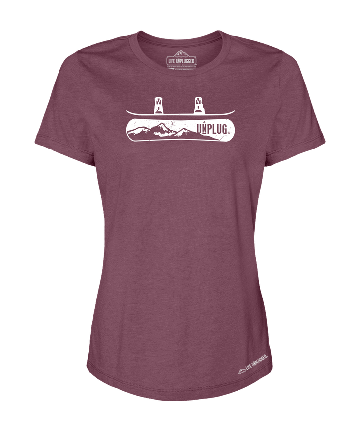Snowboarding Premium Women's Relaxed Fit Polyblend T-Shirt - Life Unplugged