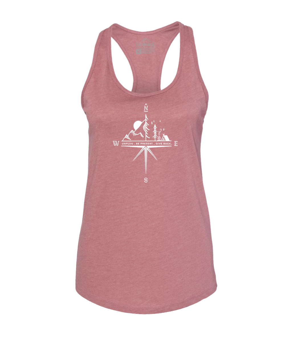 Compass Mountain Scene Women's Racerback Tank Top