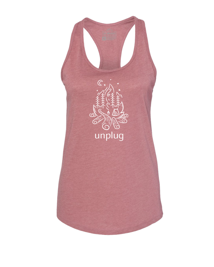 CAMPFIRE CAMPING SCENE Women's Racerback Tank Top