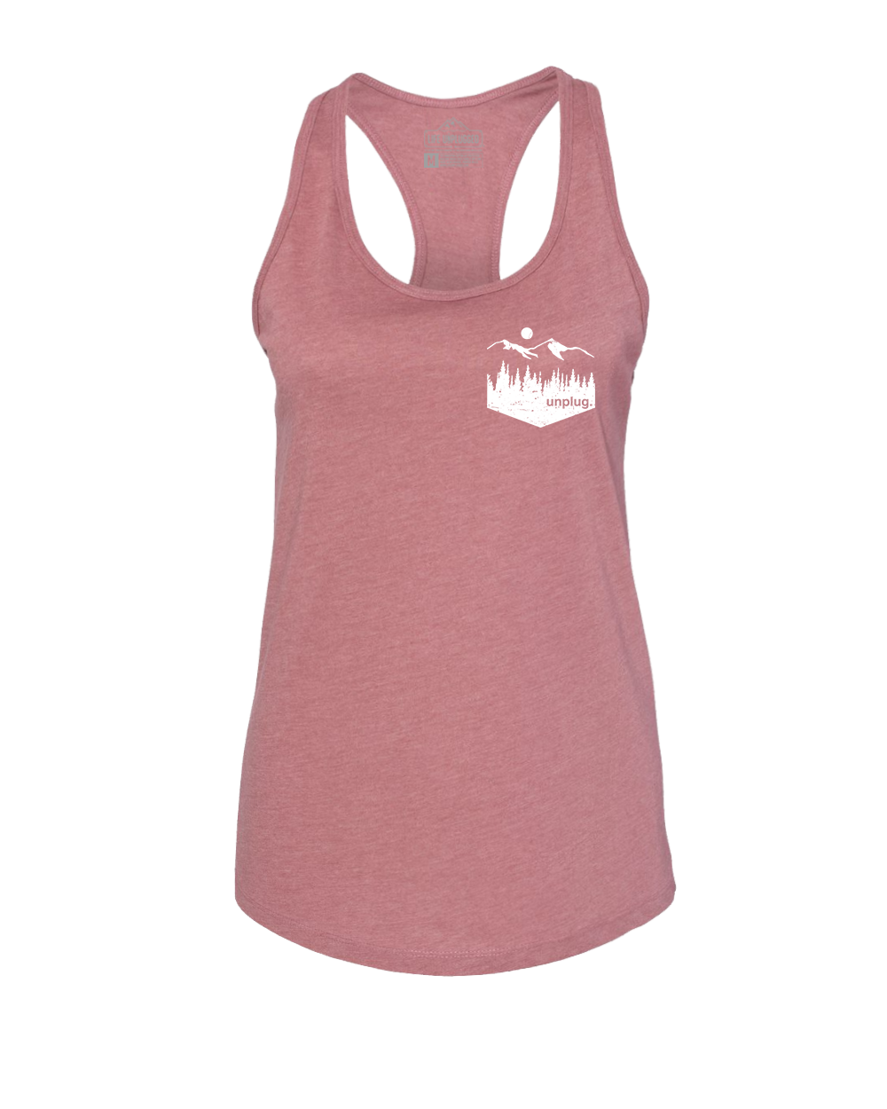 Unplug Mountain Left Chest Pocket Women's Racerback Tank Top