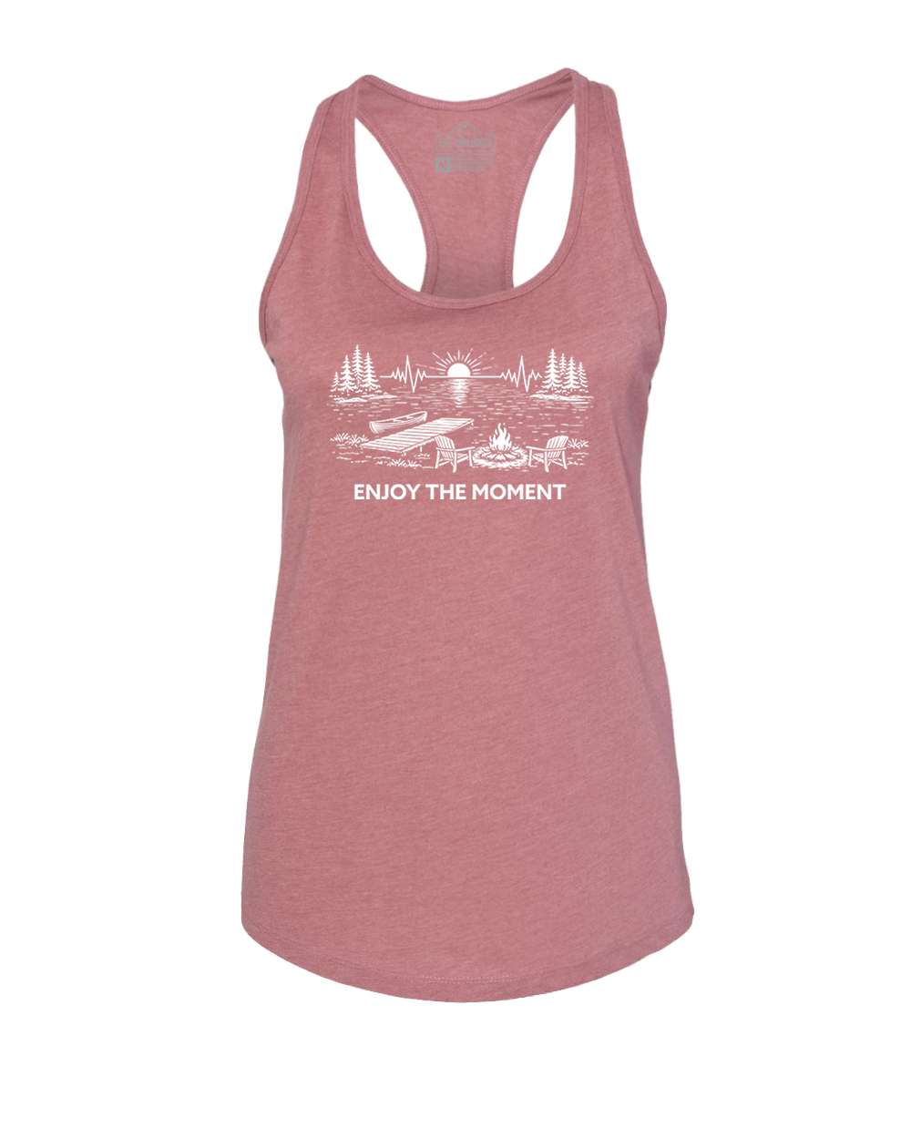 ENJOY THE MOMENT (LAKE SCENE) Women's Racerback Tank Top