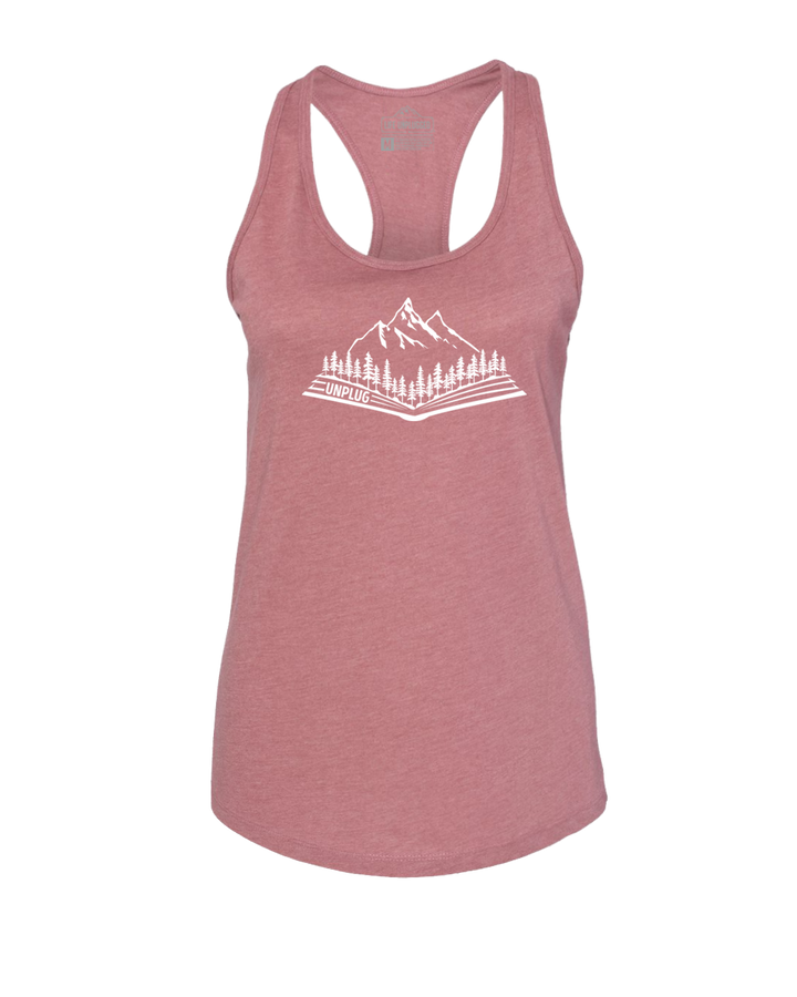 OPEN BOOK MOUNTAIN SCENE Women's Racerback Tank Top