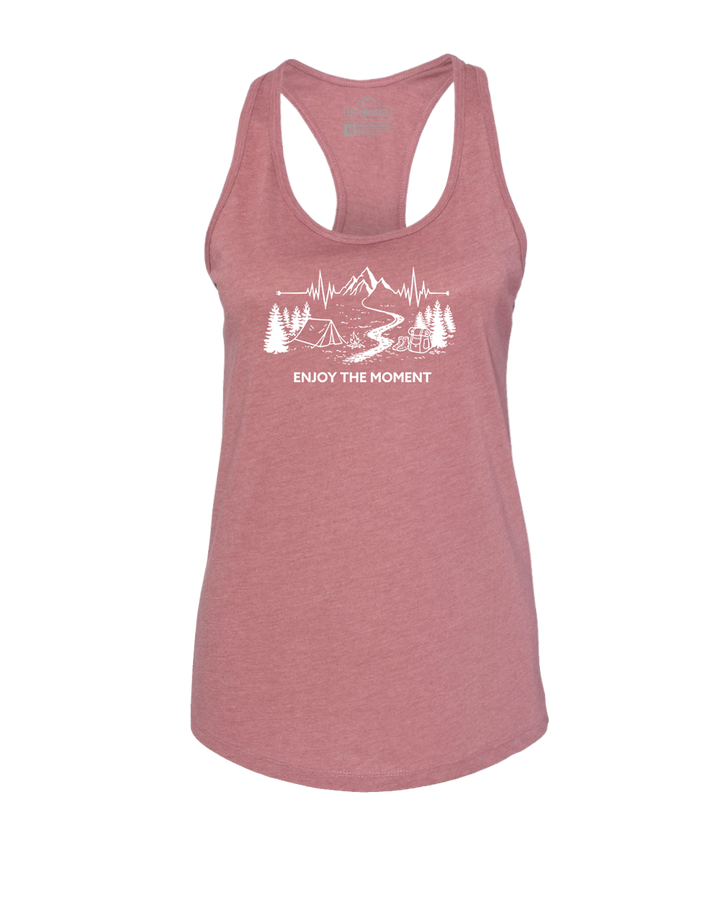 ENJOY THE MOMENT (MOUNTAIN SCENE) Women's Racerback Tank Top
